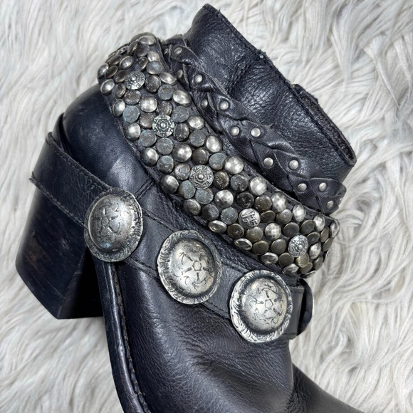Liberty Black Women's 8.5 Studded Leather Delano Ankle Boots Boho Western Moto - Picture 4 of 9
